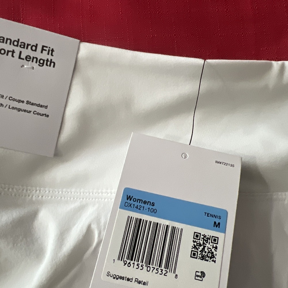 Nike Dri-FIT Advantage Women's Medium Short Tennis Skirt White Black - Picture 5 of 8